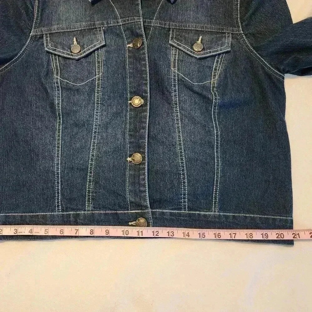 Nine West Vintage America Collection Denim Jean Jacket Womens L - Picture 6 of 7
